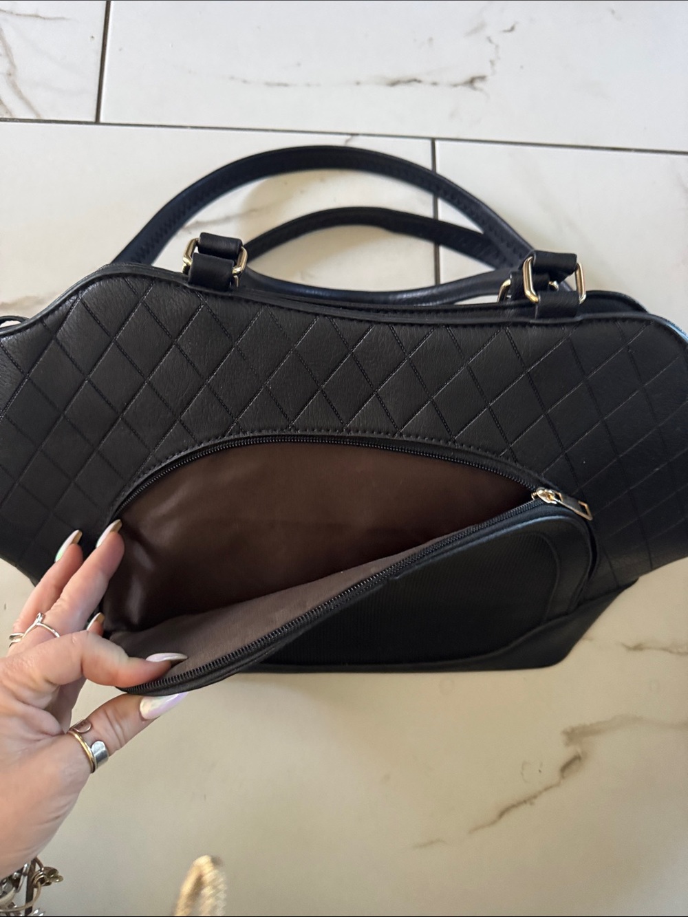 Gucci Black Quilted Leather Satchel with Gold Hardware - Picture 2 of 4